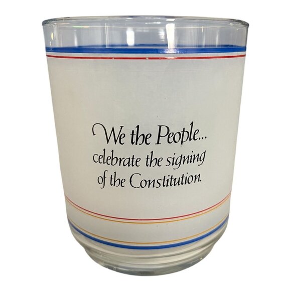 Vintage US Constitution 200th Anniversary We the People Frosted Glass – 1787-198 - Picture 2 of 4